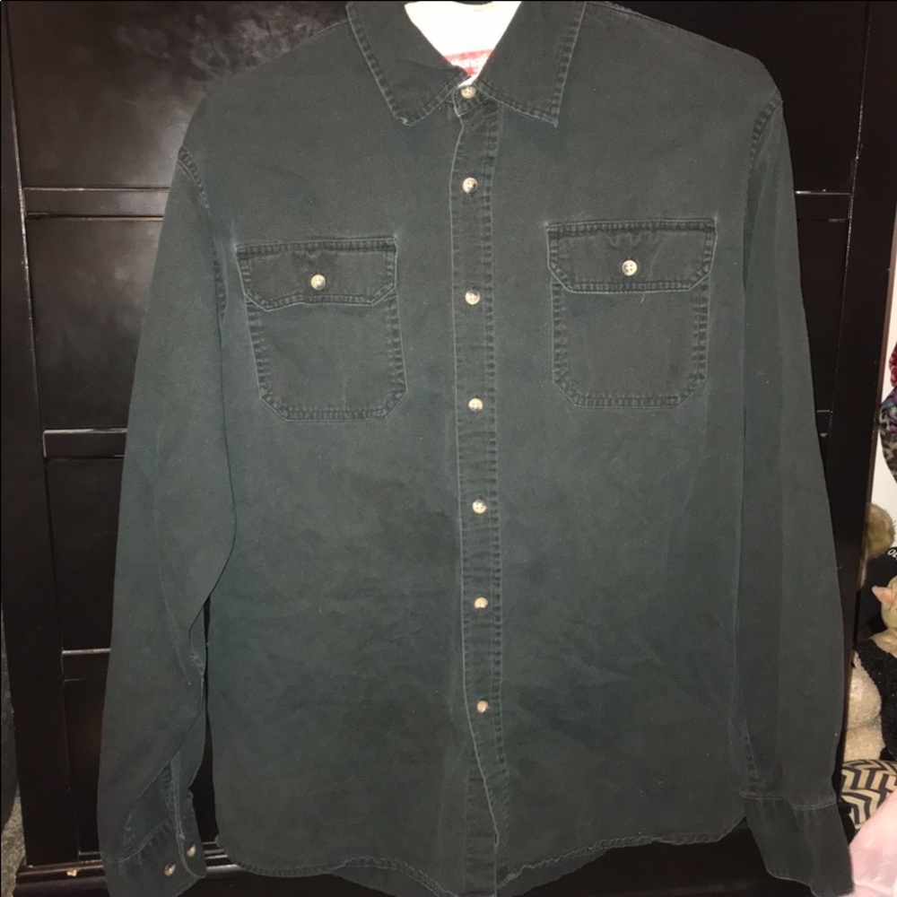Mens black button up